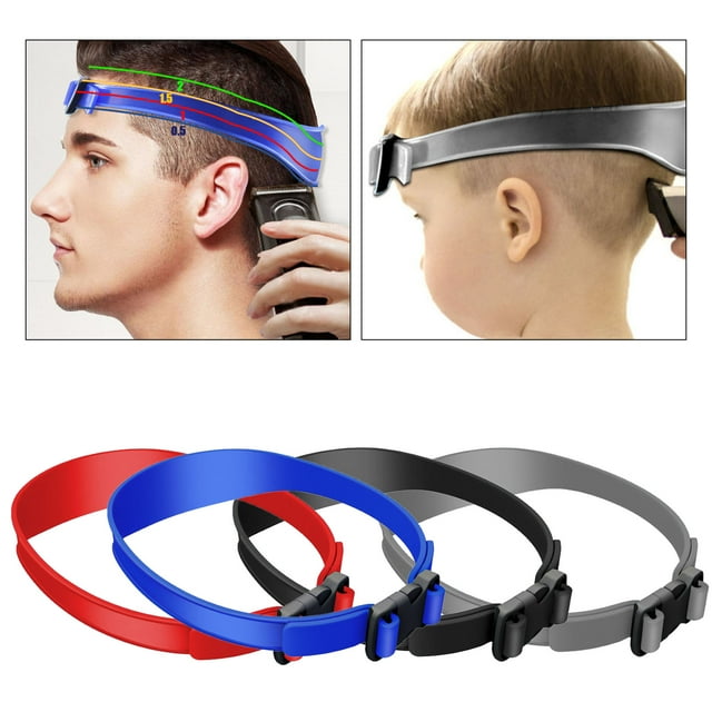 Guide de Coupe de Cheveux avec Boucle Design Courbé Réglable Installation Rapide Retrait Facile Gabarit de Rasage en Silicone Bandeau Courbé Fournitures de Salon de Coiffure