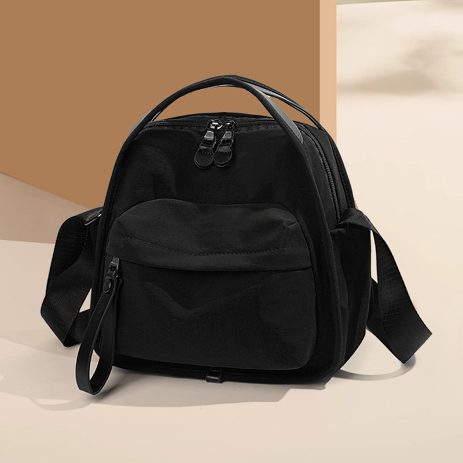 Faraee Shoulder Bag for Women Small Crossbody Top Handle Handbag Zipper Pockets Casual Tote Purse for Work Travel Black