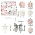 thumbnail image 3 of Christmas Tree Decorations, 18Pcs Frosted Sequin Christmas Ornaments Set with Star Topper, Bow, Feather Ball, Gift Box and Hanging Baubles for Elegant Holiday Tree Décor Luxury Collection, 3 of 6