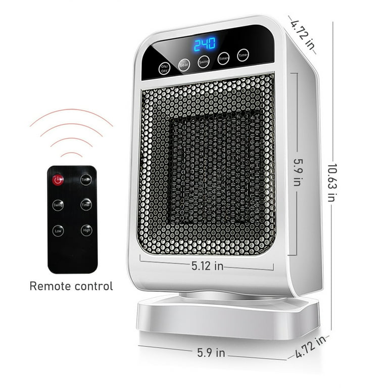 ZZkhGo Battery Powered Heater Heater and Fan Combo Space Heater, Portable Oscillating Electric Heater With Adjustablee Thermostat Remote, Office Heater With Overheat Tip-over Small Safe Heater