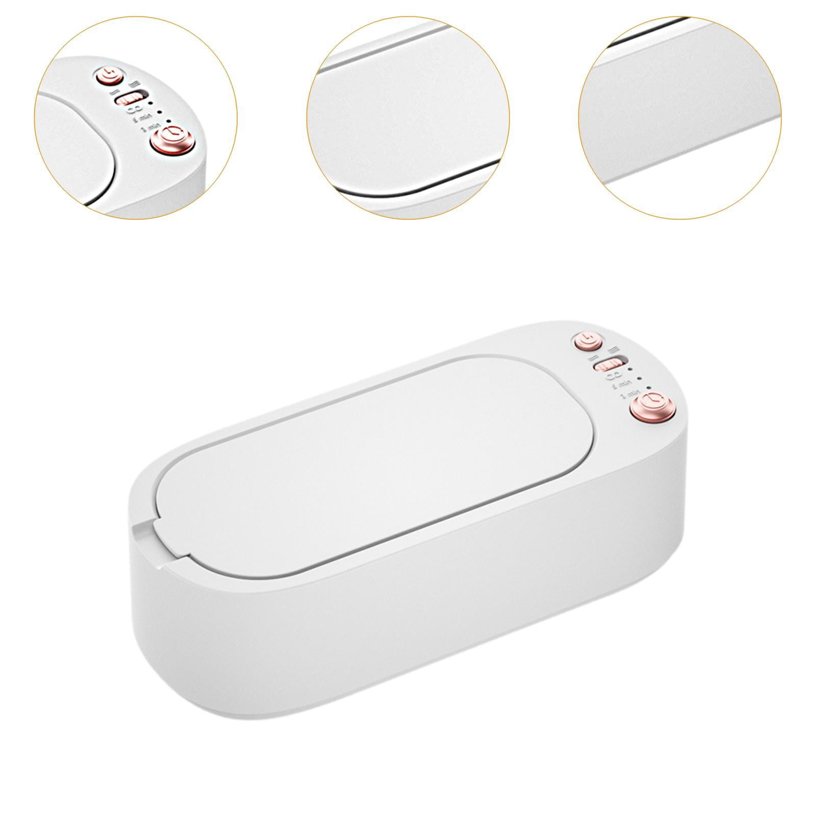 Milageto Electric Cleaner Household Cleaning Machine Cleaning Box 3 Gear Portable 20 Tank Glasses Cleaner Tool for Necklaces Ea White