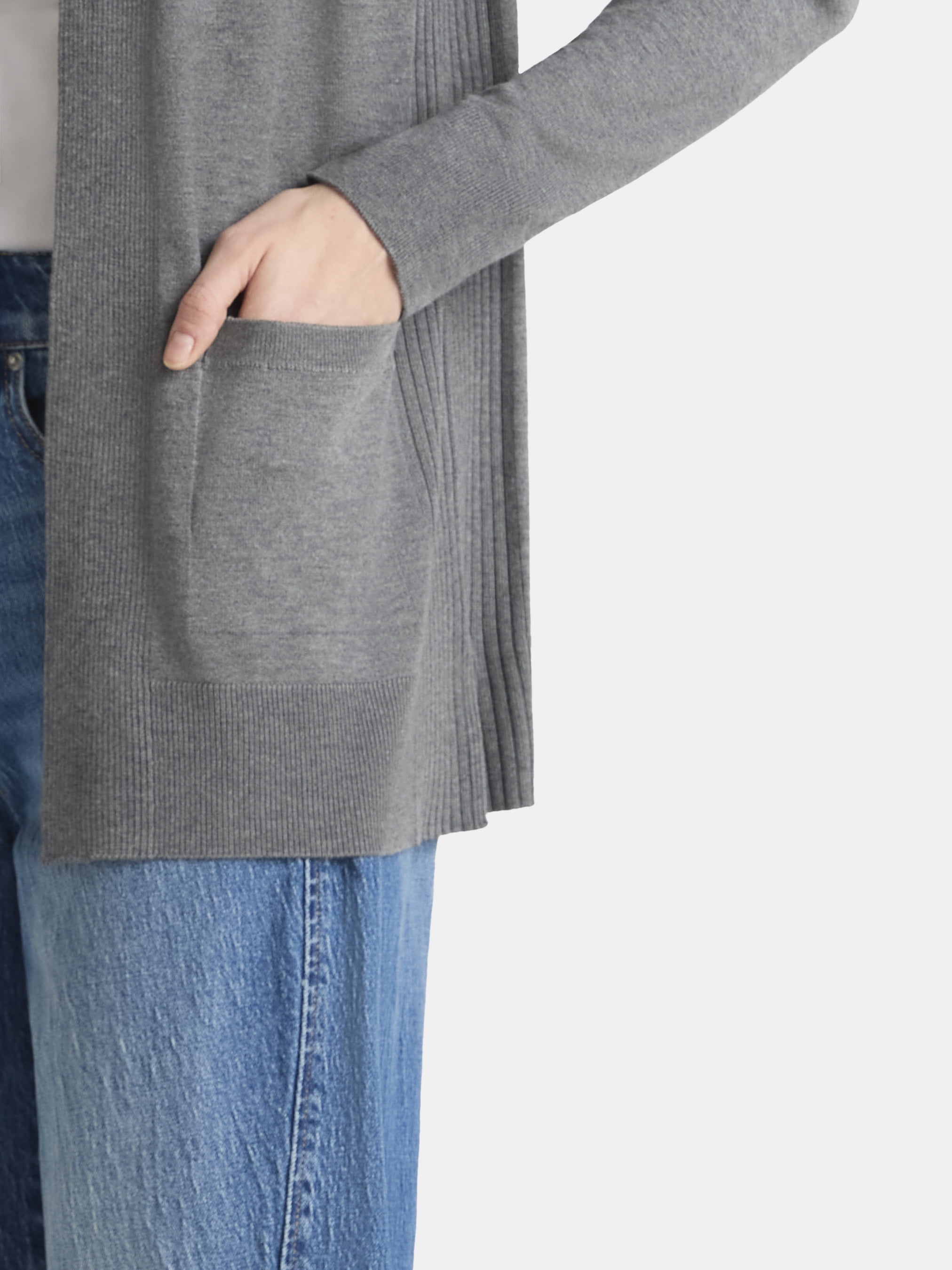 Time and Tru Women's and Women's Plus Open Front Cardigan Sweater, Sizes XS-4X