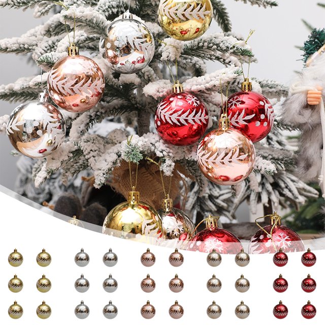 Adornos Navideños de Bolas de Nieve Pintadas a Mano | Juego de 6 Piezas | Plástico | 6 Cm | Decoración Colgante