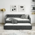 thumbnail image 5 of CoSoTower Twin Size Daybed with Twin Size Trundle Upholstered Tufted Sofa Bed, with Button on Back and Copper Nail on Waved Shape Arms, Grey, 80.5"X41"X30.5", 5 of 9