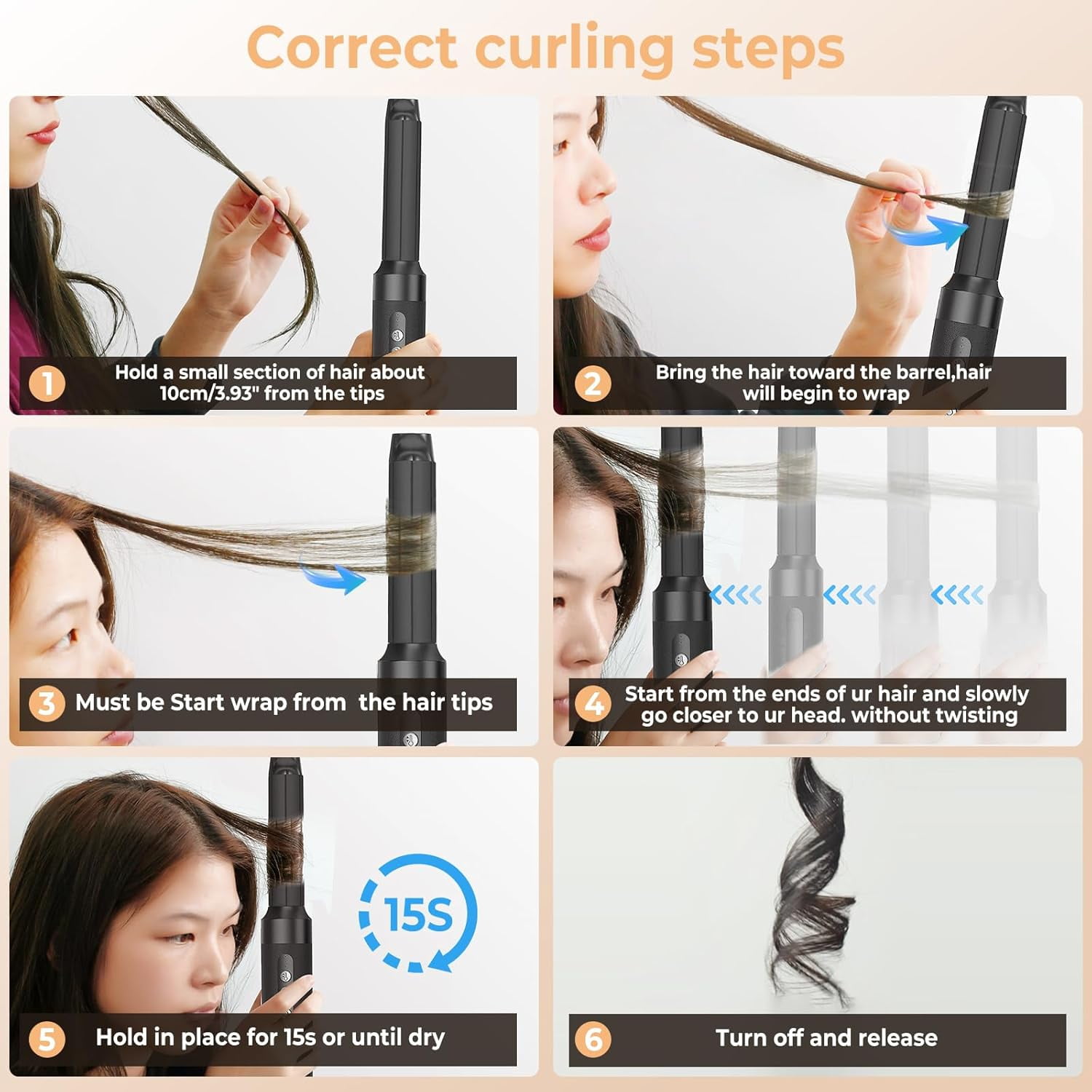 7-in-1 Hair Dryer Brush Set with Diffuser & Concentrator - Professional Ionic Hot Air Styler with Auto-Wrap Curler for Straight, Wavy & Curly Hair, Includes Storage Case
