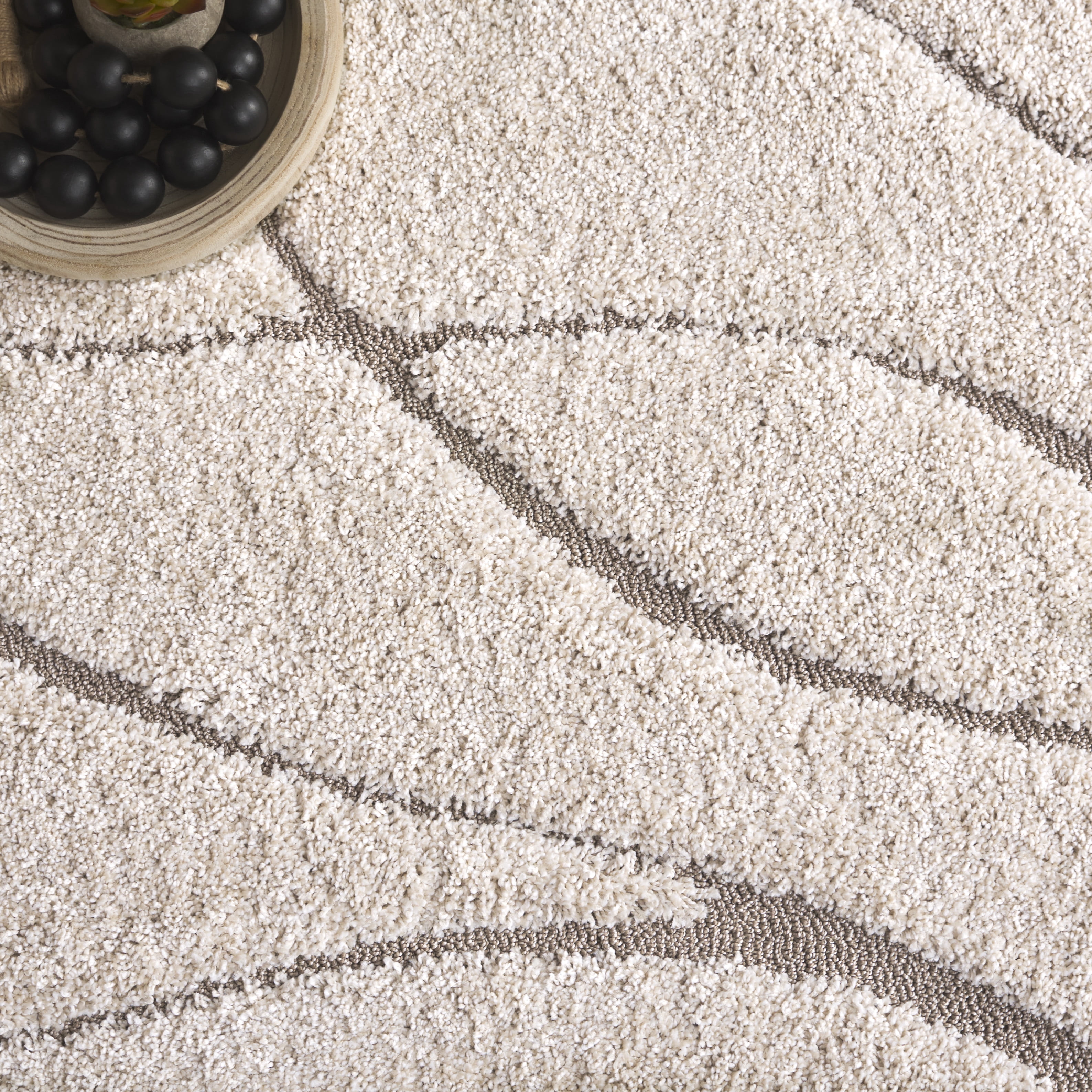 Safavieh Florida Tamzen Abstract Shag Area Rug, Cream/Beige, 8' x 10' Oval