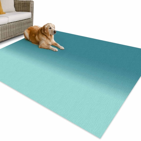 Outdoor Rug 6x9 ft Aqua Turquoise Gradient Waterproof Outdoor Patio Rug Mat Non Slip Outside Area Rugs Carpet for RV,Camping,Porch,Deck,Pool,Balconybackyard,Abstract Coastal