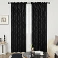 thumbnail image 2 of Deconovo Black 52 x 84 inch Blackout Curtains Wave Line Foil Printed Drapes for Bedoom, 2 Panels, 2 of 8