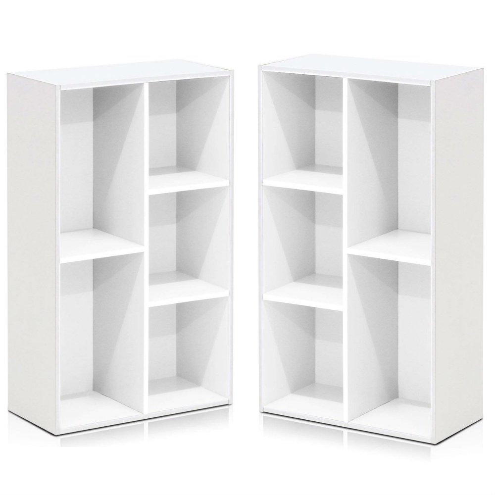 Furinno 5Cube Open Shelf, White 11069WH 2 Pack