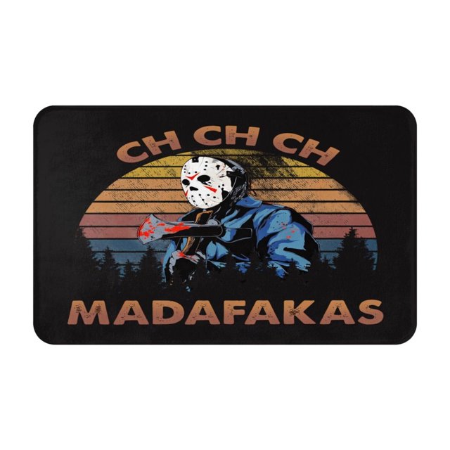 Felpudo decorativo de Jason Voorhees, alfombras antideslizantes lavables para interior y exterior, felpudo navideño para puerta de entrada, baño, cocina, patio, decoración navideña para el hogar, 20