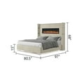 thumbnail image 2 of Lizelle Upholstery Wooden King Bed with Ambient lighting in Beige Velvet Finish, 2 of 3