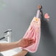 thumbnail image 4 of Toalla de mano infantil con diseño de cerdito | Toalla de forro polar suave con lazo | Toalla infantil de color liso para baño y cocina | Rosa, azul, gris y beige, 4 of 6
