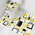 thumbnail image 3 of Yellow Black Geometric Bath Mat 3 Piece Bathroom Rug Set, Modern Simple Abstract Art Non Slip Bath Rug Contour Mat and Toilet Lid Cover, Absorbent Shower Mats Soft Bath Rugs and Mats Sets, 3 of 8