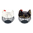 thumbnail image 5 of Egg Storage Basket under $5! Yannianjz Hen Shape Storage Basket, Ceramic Egg Basket for Kitchen Counter, Rustic Farmhouse Fruit Vegetable Bowl, Decorative Iron Wire Organizer for Home, 5 of 9