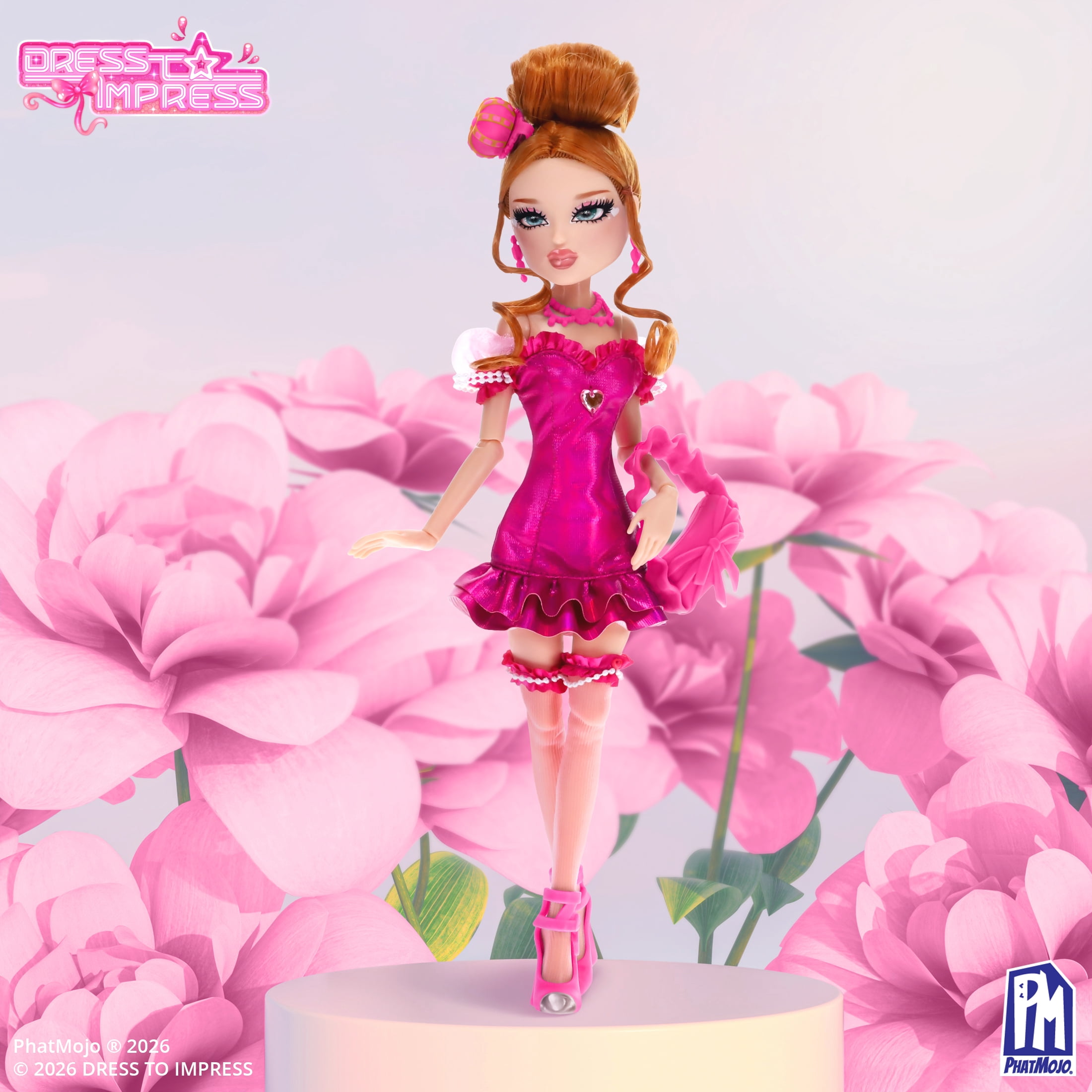 Dress To Impress - Lovely Hearts Fashion Doll - Series 1 - 11.5-Inch Tall - Includes DLC Code Redeemable on Roblox - Officially Licensed Doll by PhatMojo