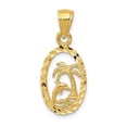 thumbnail image 1 of FB Jewels 14K Yellow Gold Dolphin and Palm Tree Pendant, 1 of 4