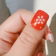 thumbnail image 4 of 24Pcs/Set Set Christmas Wearable False Nails with Glue Lovely Snowflake Santa Claus  Tree Design Nail Decoration Manicure Tip, 4 of 10