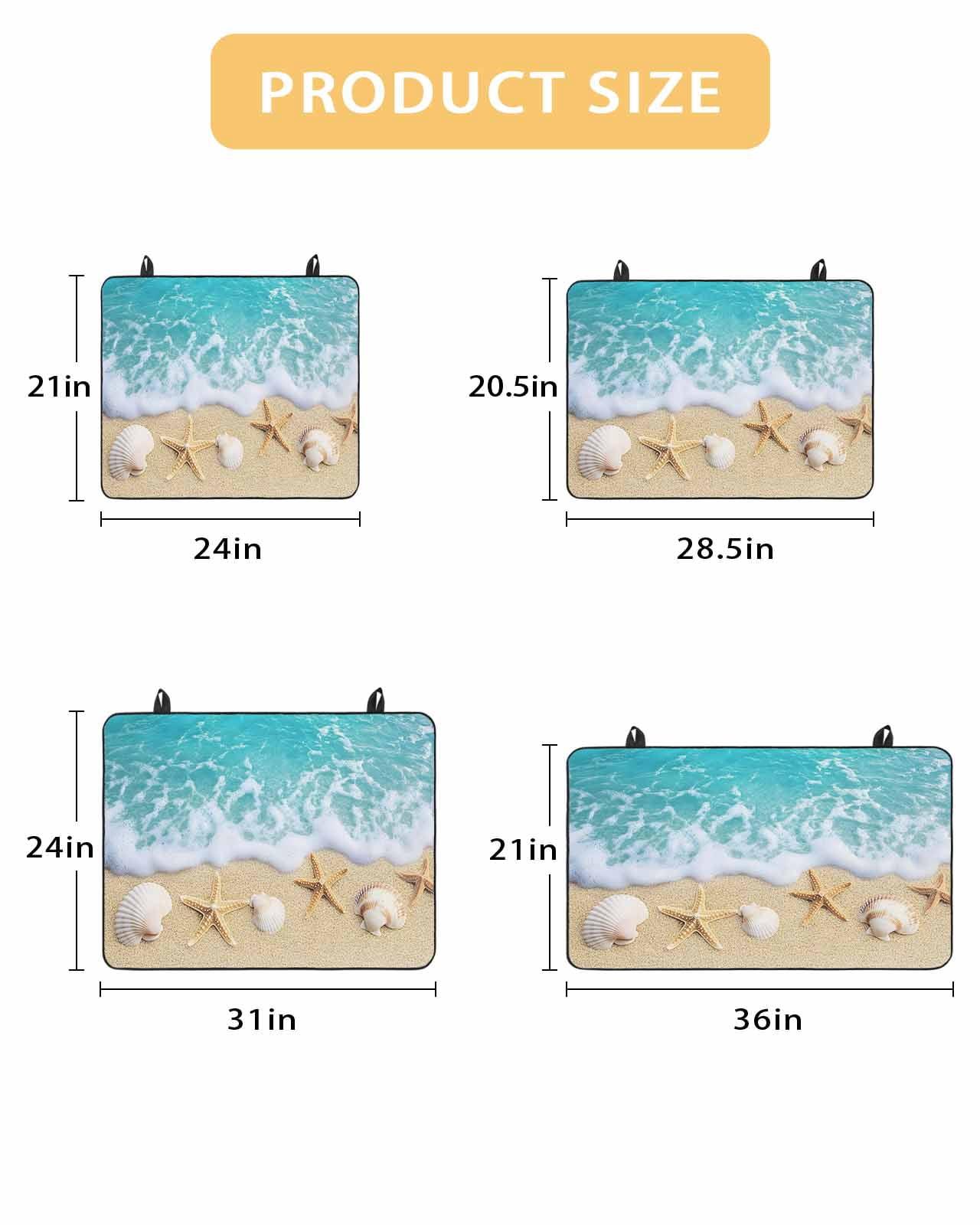 nqOlkjepod Large Induction Cooktop Protector Mat 36"x21", Ocean Beach Stove Top Covers for Electric Stove, Starfish Shell Sand Coastal Summer Blue Brown Stove Burner Cover Mats Stove Cover