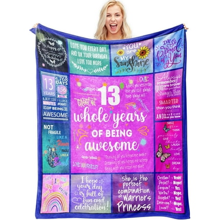 DALIHUA Gifts for 13 Year Old Girl, 13th Birthday Gifts for Girls, Teen Girl Gifts 13 Years Old,13 Year Old Girl Gift Ideas, 13 Year Old Gifts, Birthday Gifts for 13 Year Blanket 30"x40"