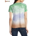 thumbnail image 4 of Spencer Women's Gradient Tie Dye T-Shirt Summer Short Sleeve Round Neck Blouse Casual Loose Tunic Tops (XL,Green), 4 of 7