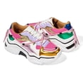 thumbnail image 5 of LUCKY STEP Fashion Colorblock Chunky Sneakers Retro Dad Walking Shoes,Purple/Fushia,Womens, 5 of 5