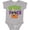 AC-Heather Grey, variant on April Fools Day with Funny Face Replacing O Boys or Girls Baby Bodysuit
