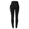 thumbnail image 6 of Palazzo Pants for Women Casual Solid Color High Waisted Fashion Lace Gothic Side Pans Trousers Leggings Up Lady Black Pants Travel Hiking Fall Pants with Pockets, 6 of 6