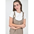 thumbnail image 4 of Vestido tipo jumper de lino Roman Fashion /Juvenil, 33555 (Cafe) cafe G, 4 of 5