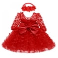 thumbnail image 3 of GYRATEDREAM Baby Girls Bowknot Baptism Dresses Christening Special Occasions Gown for Baby Girl 3M-3T, 3 of 3