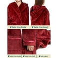 thumbnail image 5 of PAVILIA Plush Hooded Robe For Women | Wine Maroon Fluffy Soft Bathrobe With Hood | Fuzzy Warm Spa Robe, Cozy Fleece Long Robe | Satin Trim, Small-Medium, 5 of 10