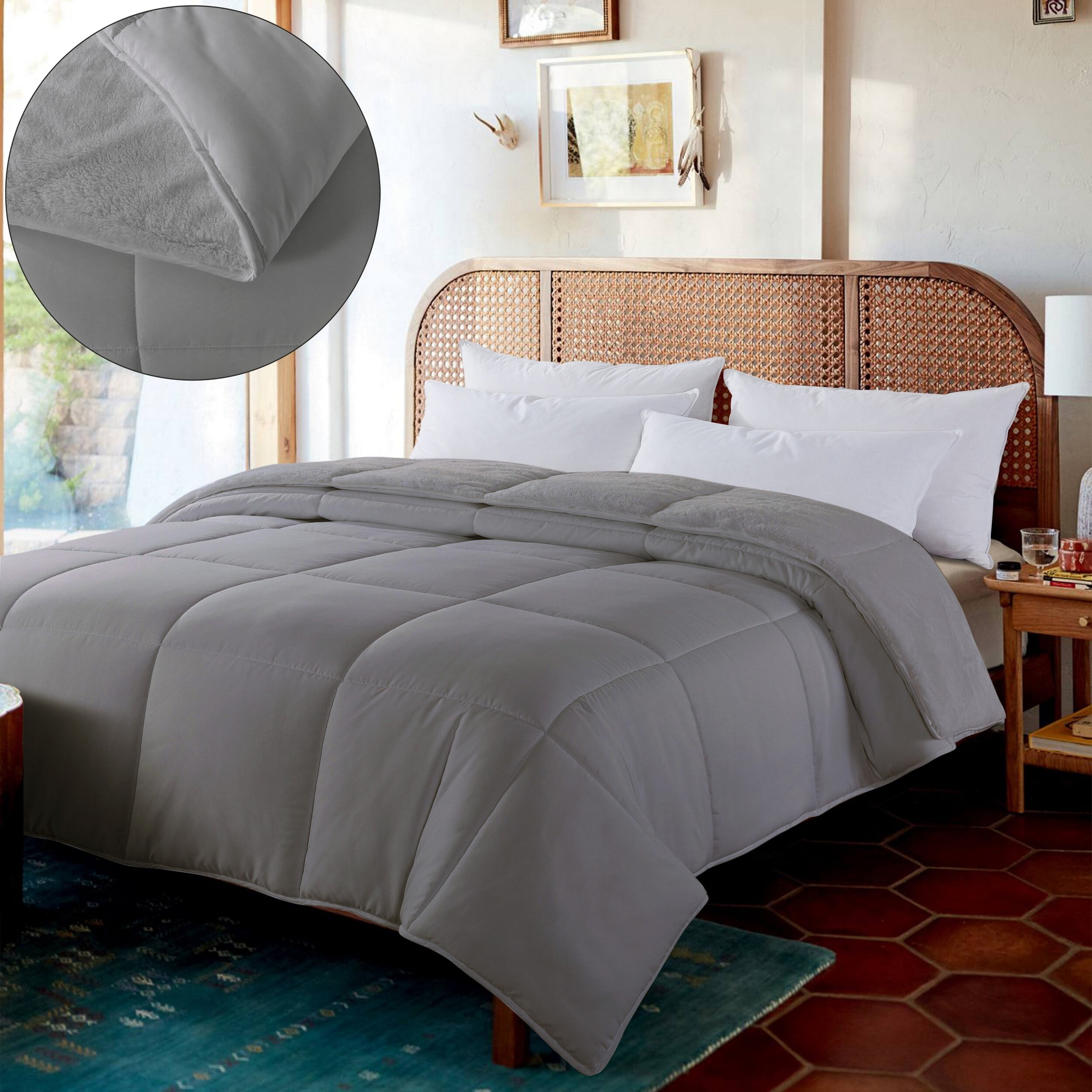 Down Alternative Comforter - Chevron - Glacier Grey - King