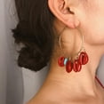 thumbnail image 2 of Pendientes largos de concha Yinane para mujer colgantes de concha joyería, 2 of 8