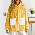 thumbnail image 5 of APEXFWDT Women’s Fleece Bed Jacket Button Down Color Block House Coat Sleeping Bed Jackets with Pockets, 5 of 8
