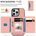 thumbnail image 3 of Case for iPhone 12 Pro Max Wallet Case with Detachable Folio Card Holder [RFID Blocking], Kickstand, Magnetic Back Case Compatible with Mag-Safe, Protective Cover for iPhone 12 Pro Max, Pink, 3 of 10