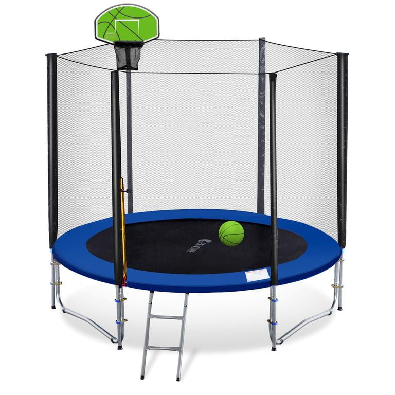 Exacme Small Backyard Trampoline with Basketball Hoop, High Weight Limit, 6180-T8
