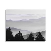 Stupell Industries Pine Trees Silhouettes Foggy Mountain Range Peaks Photograph Gallery Wrapped Canvas Print Wall Art, Design by Lori Deiter