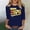 Blue, variant on Lumosvexa Summer Graphic Short Shirt Sleeved Womens Casual T-Shirt Top Crew Neck T-Shirt White Size 3XL
