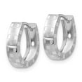 thumbnail image 2 of FB Jewels 14K White Gold Diamond Cut 4mm Patterned Hinged Hoop Earrings, 2 of 3
