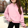 thumbnail image 6 of Abcomgle Kids Half Zip Sweatshirt for Girls Oversized Long Sleeve Pullover for Girls Cute Fashion Fleece Sweatshirt for Teen Girls with Pockets, 6 of 7
