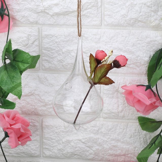 Hanging Glass Terrarium, Beautiful Terrarium Water Drops Shape Transparent Elegant Borosilicate Glass for Plants for