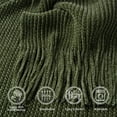 thumbnail image 6 of Battilo Olive Green Throw Blanket,Chenille Knit Throws with Tassels, Green Throws for Couch Bed,50"x60", 6 of 8