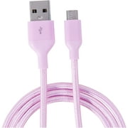 Blackweb 6' Sync & Charge Cable with Micro USB Connector Purple, 2 Pack