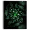 thumbnail image 2 of Glowing Crystal Green Fractal Flower - Floral Canvas Art Print, 2 of 3