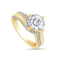 thumbnail image 2 of AFFY 1.75CT Center 7.5mm Round Moissanite Engagement Ring for Women 14K Yellow Gold over Silver-5, 2 of 5