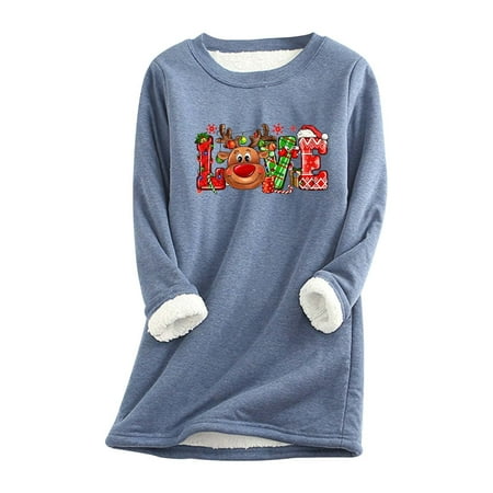 

Ms Christmas Printing Jacket Thickening And Velvet Lambs Wool Warm Personal Long Unlined Upper Garment