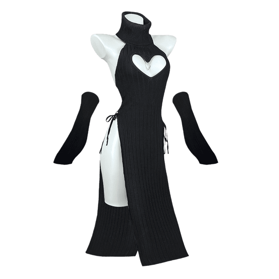 KORURACLUB Dress Cheongsam Costume premium sweater cosplay lingerie High Slit Long Dress