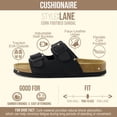 thumbnail image 2 of Cushionaire Lane Cork Footbed Sandals for Women – Comfortable Double Buckle Slip-On with Genuine Suede Footbed & Arch Support Slides for Women Footwear, 2 of 21