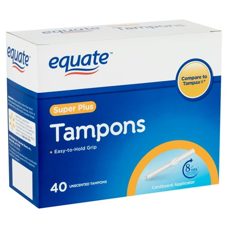 Equate Unscented Tampons, Super Plus, 40 Count
