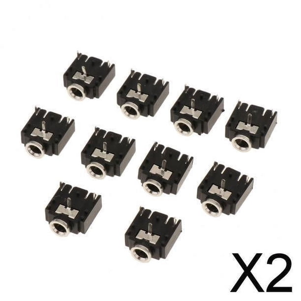 2x10 Piezas 3 Pines 3,5mm Conector Hembra Para Auriculares De Audio De Doble piezas