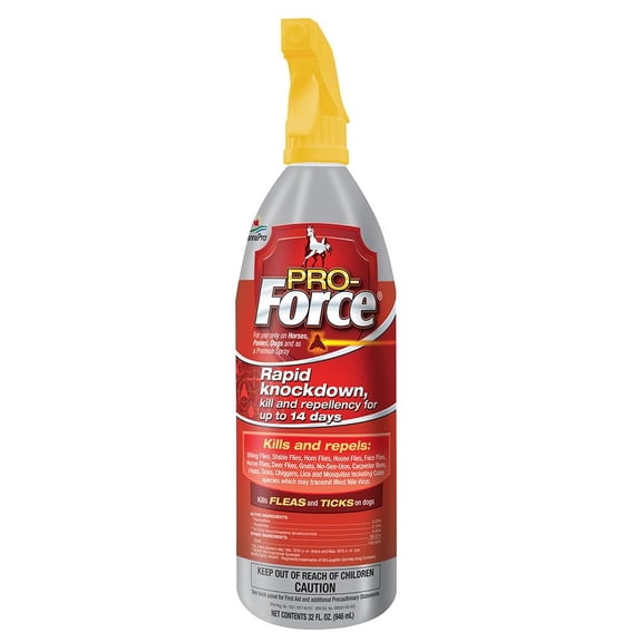 Manna Pro Pro-Force Fly Spray | Rapid Knockdown Fly Repellent for Horses | Repels More Than 70 Listed Species for up to 14 Days | 32 oz